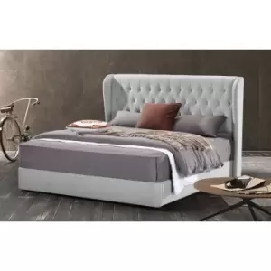 Mariappa Bed Double Plush Velvet Silver