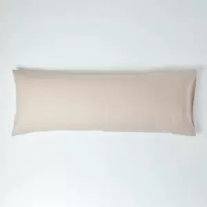 Natural Linen Body Pillowcase - Natural - Homescapes