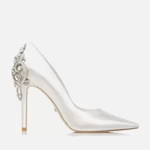 Dune Womens Bluebell Satin Court Shoes - Ivory - UK 4