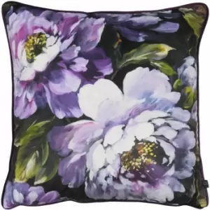 Prestigious Textiles Secret Oasis Tropical Flowers Piped Edge Cushion Cover, Ultra Violet, 55 x 55 Cm