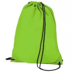 BagBase Budget Water Resistant Sports Gymsac Drawstring Bag (11L) (One Size) (Lime Green)