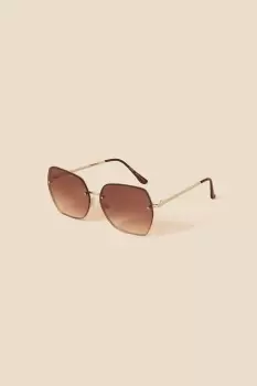 Large Rimless Square Sunglasses