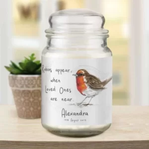 Personalised Robins Appear Candle