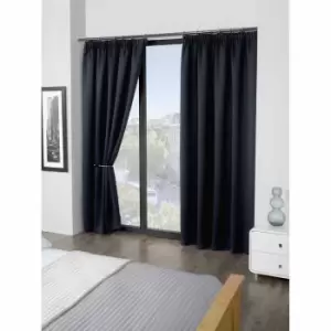 Emma Barclay Blackout Pencil Pleat Curtains Cali 66 X 72" Black