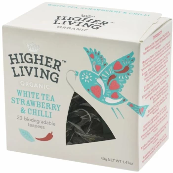 Higher Living Organic White Tea Strawberry Chilli - 20 Bags x 4 - 704376