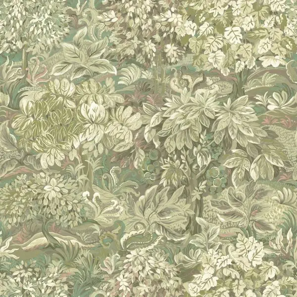 YOL YOL - Enchanted Forest Wallpaper Green Floral Leaves Natural Botanical Feature Wall WL-13610