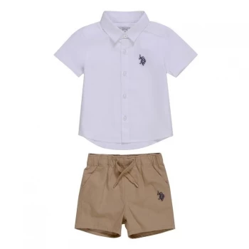 US Polo Assn US Polo Association Shirt & Short Set - Bright White