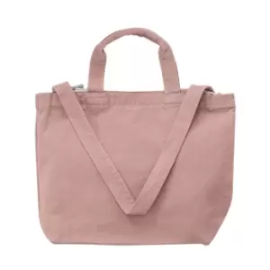 Zipped Canvas Shopper (One Size) (Primrose Pink) - Bags By Jassz