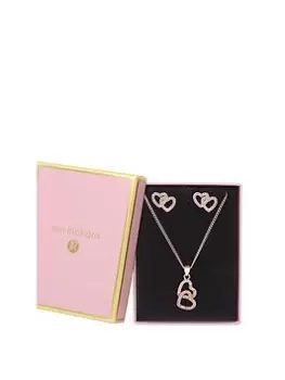 Jon Richard Rose Gold Plated Cubic Zirconia Heart Pendant Set - Gift Boxed