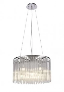 Ceiling Pendant Round 10 Light Polished Chrome, Clear Glass