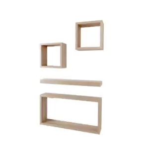 Hudson set of 4 wall cubes - oak