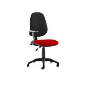 Dynamic Permanent Contact Backrest Task Operator Chair Height Adjustable Arms Eclipse I Black Back, Bergamot Cherry Seat High Back