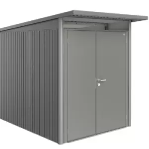 Biohort AvantGarde Double Door Metal Garden Shed 5ft9 x 9ft8 A3 - Metallic Quartz Grey