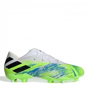 adidas Nemeziz 19.2 Football Boots Firm Ground - White/Blk/Green