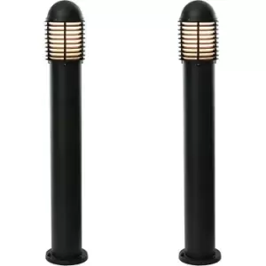 2 PACK Outdoor IP44 Bollard Light Matt Black 1000mm Lamp Post Garden Driveway