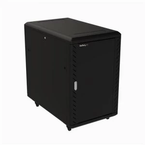 StarTech.com 18U 19" Server Rack Cabinet - 4 Post Adjustable Depth (6-32") Locking Knock Down Network/Computer Equipment Enclosure - Mobile w/Glass Do