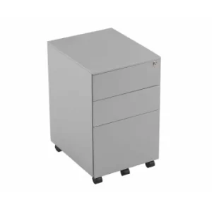 TC Office Talos Steel 3 Drawer Mobile Pedestal with Filing Drawer, Silver