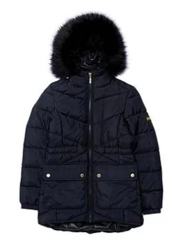 Barbour International Girls Tampere Quilt Coat - Black, Size 8-9 Years, Women