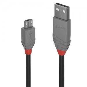 Lindy Anthra Line USB cable 5m USB 2.0 USB A Micro-USB B Black Grey