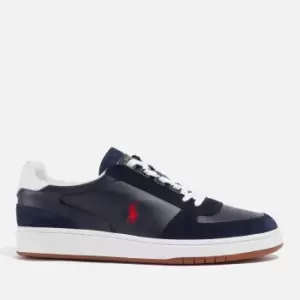 Polo Ralph Lauren Mens Polo Court Leather/Suede Trainers - Newport Navy/RL2000 Red - UK 9