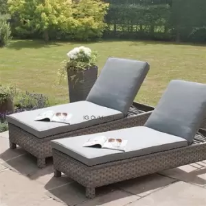 Maze Victoria Grey Rattan Sunlounger Set