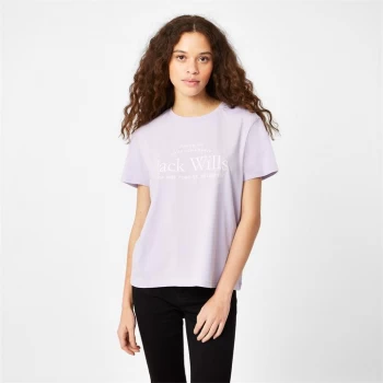 Jack Wills Forstal Boyfriend Logo T-Shirt - Lilac