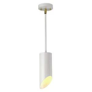 1 Light Pendant - White Aged Brass, E27