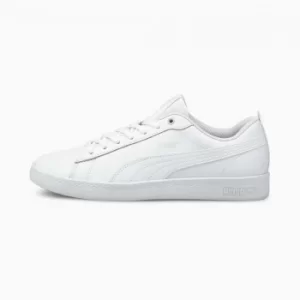 PUMA Smash V2 Leather Womens Trainers, White Size 4 Shoes