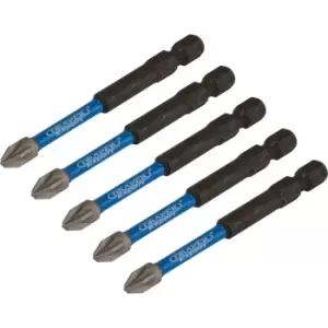 Draper Expert Impact Pozi Screwdriver Bits PZ2 75mm Pack of 5