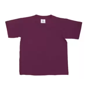 B&C Kids/Childrens Exact 150 Short Sleeved T-Shirt (Pack of 2) (12-14) (Burgundy)