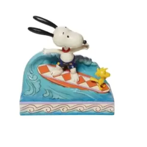 Snoopy and Woodstock Surfing Figurine