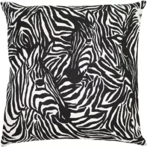 Furn Hidden Zebra Cushion Cover (One Size) (Black) - Black