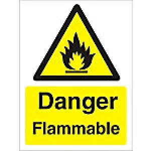 Warning Sign Flammable Plastic 40 x 30 cm