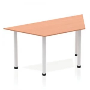 Impulse Trapezium Table 1600 Beech Post Leg Silver