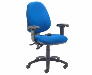 TC Office Calypso Twin Lever Ergonomic Chair with Lumber Pump and Height Adjustable Arms, Royal Blue