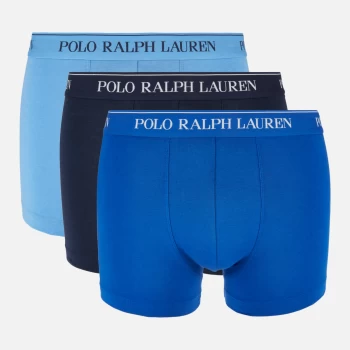 Polo Ralph Lauren Mens 3 Pack Trunk Boxers - Cruise Navy/Sapphire Star/Bermuda Blue - M