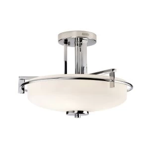 3 Light Semi Flush Light - Polished Chrome Finish, G9