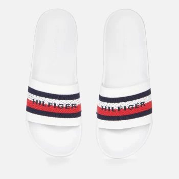 Tommy Hilfiger Mens Knitted Slide Sandals - White - UK 7