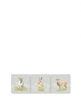 Graham & Brown Set 3 Woodland Animals Canvases