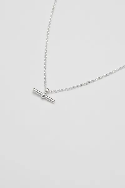 Sterling Silver 925 T Bar Pendant Necklace