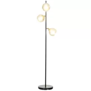 HOMCOM Tree Floor Lamp for Living Room Bedroom with 3 Light, Modern Standing Lamp, (Bulb not Included), 162cm, Grey