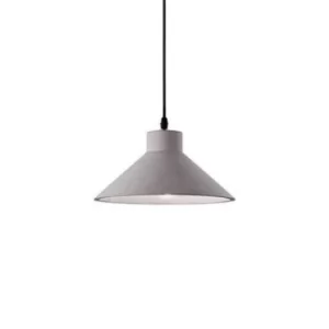 Oil 1 Light Dome Ceiling Pendant Cement Grey, E27