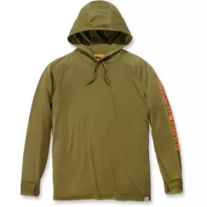 Carhartt Mens Fishing Hooded Fast Drying Long Sleeve T Shirt S - Waist 28-30' (71-76cm)