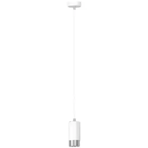 Emibig Fumiko White/Chrome Slim Pendant Ceiling Light 1x GU10