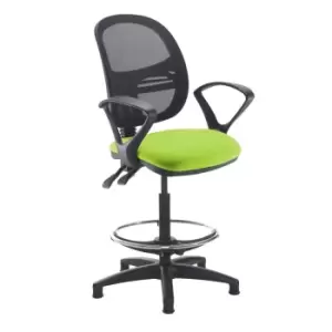 Dams MTO Jota Mesh Back Draughtsmans Chair with Fixed Arms - Belize Red