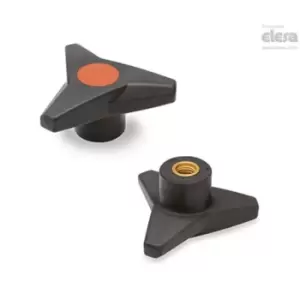 ELESA Soft Three-arm knob-VB.839/80 B-M10-Soft-C2 Orange