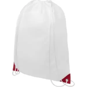 Bullet Oriole Contrast Drawstring Bag (One Size) (White/Red)