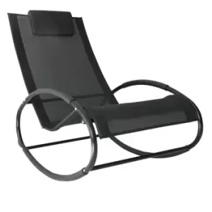 Outsunny Orbital Zero Gravity Rocking Chair - Black