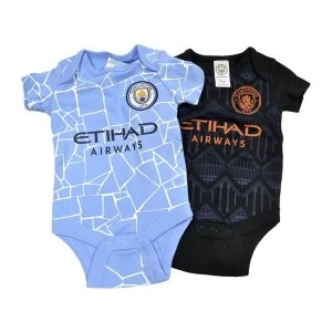 Man City Two Pack Body Suit Home and Away 6-9 Months