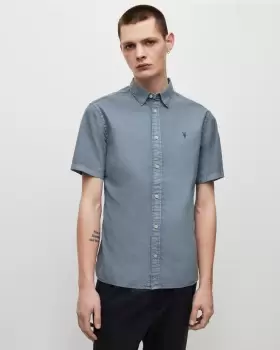 AllSaints Hawthorne Short Sleeve Ramskull Shirt